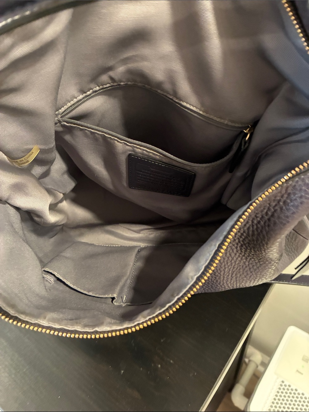 Coach Dark Plumb Pebbled Leather Shoulder Hobo with Adjustable Strap - Picture 4 of 7